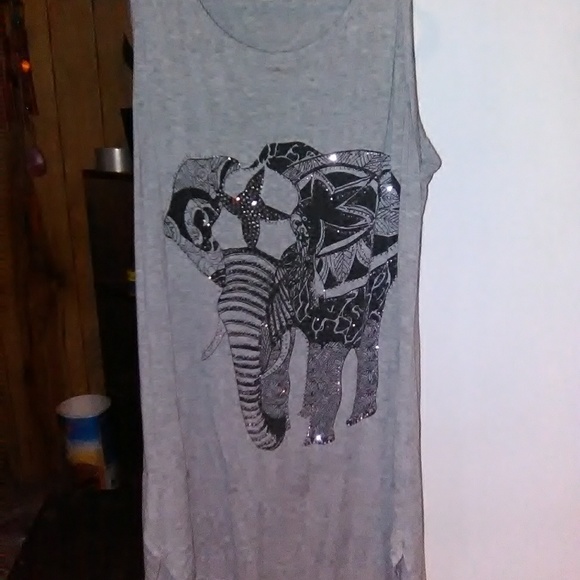 Long legging shirt/dress, elephant print - Picture 1 of 4